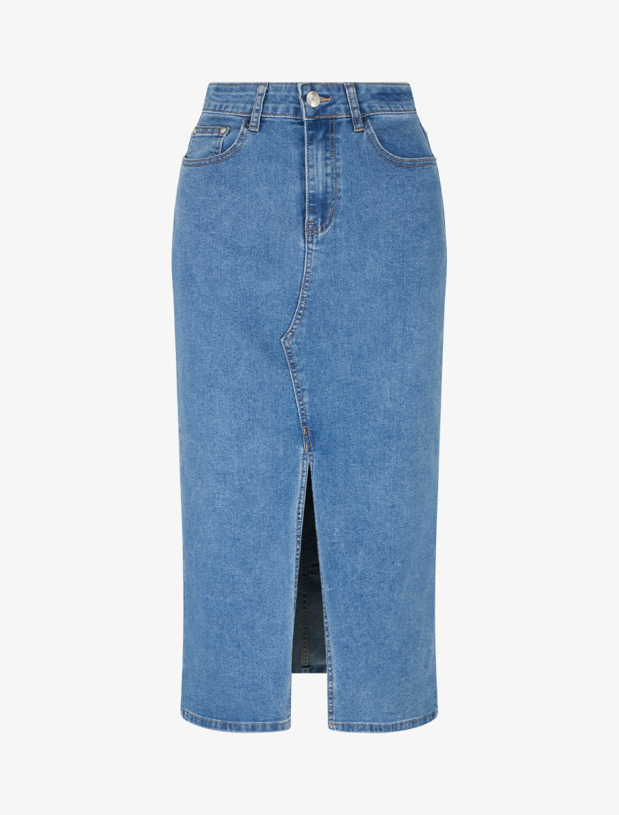Jupe en jean fendue à l&