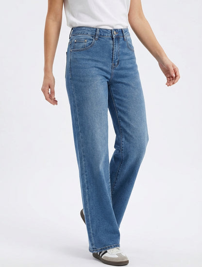 Jean classico a gamba larga taglio dritto - Blu