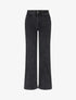 Jean uni wide leg coupe droite - Noir - 1