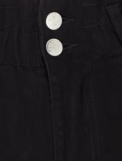 Jean mom taille haute élastiquée - Noir - 3