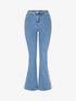 Jean flare à liseré en dentelle - Bleu - 1