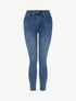 Jean skinny délavé à taille standard - Bleu - 1