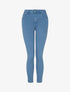 Jean skinny uni à taille standard - Bleu clair - 1