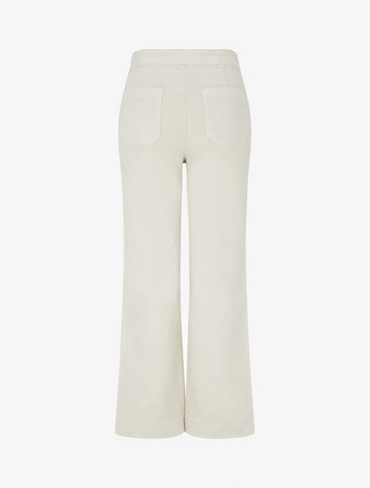 Jean droit style pantalon à pont - Beige - 2