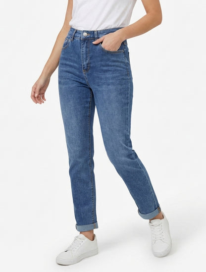 Jean a vita alta - Blu denim