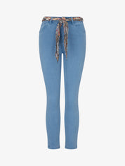Jean skinny à ceinture imprimée - Bleu clair - 1