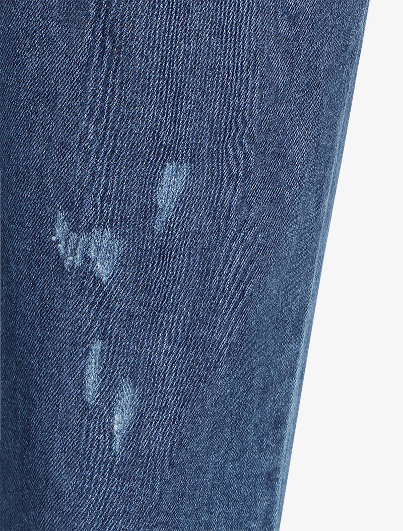 Mom jean 7/8 à éraflures - Bleu denim - 3
