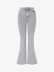 Jean flare push up taille haute - Gris clair - 1