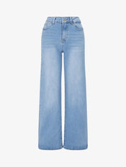 Jean droit push-up taille haute - Bleu clair - 1