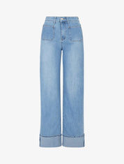 Jean push up gamba larga taglio dritto - Blu