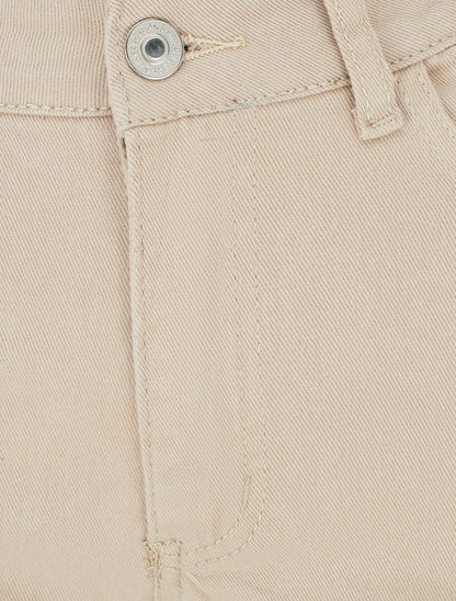 Jean wide leg taille haute - Beige - 3