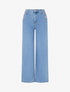 Jean droit à boutons décoratifs - Bleu - 1