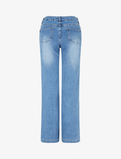 Jean à 4 poches coupe droite - Bleu - 2