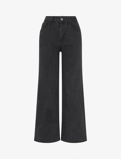 Jean wide leg taille haute - Gris anthracite - 1