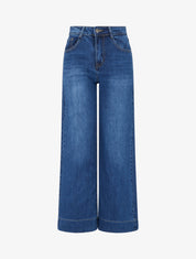 Jean wide leg à taille haute - Bleu denim - 1