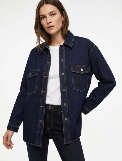 Camicia di jeans oversize. - Blu grezzo