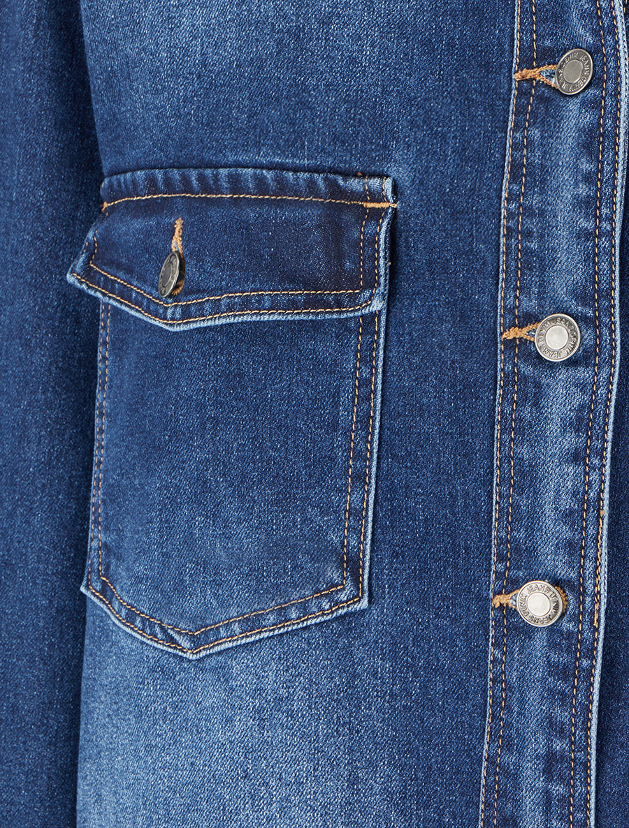 Surchemise en jean coupe oversize - Bleu denim - 3