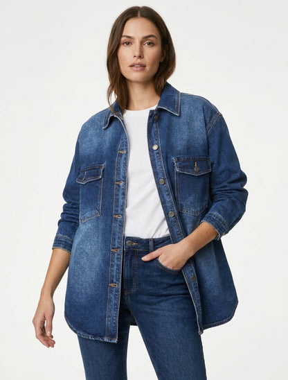 Camicia di jeans oversize. - Blu denim