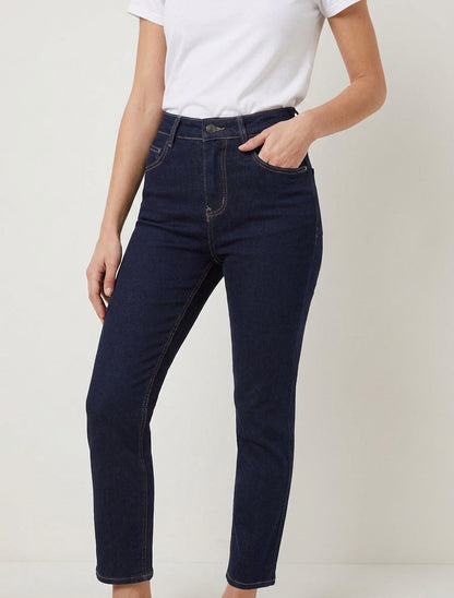 Jean a vita alta taglio mom - Blu grezzo