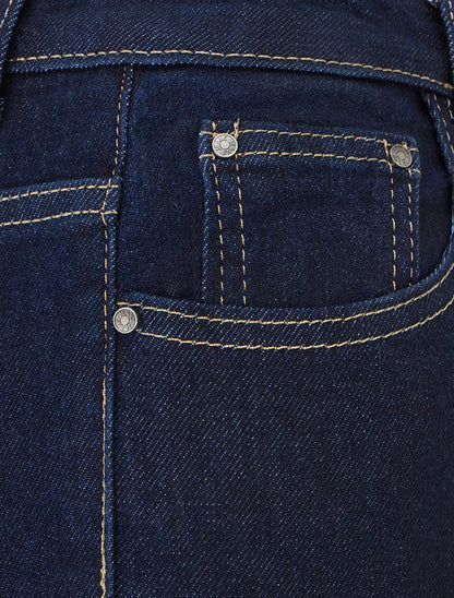 Jean taille haute coupe flare - Bleu brut - 3
