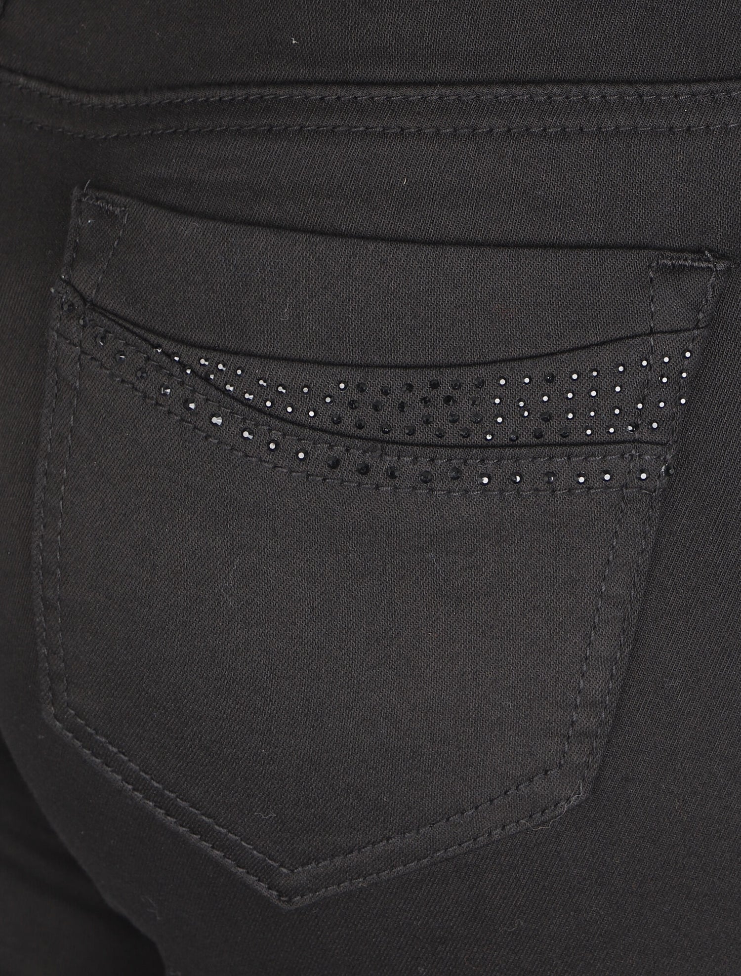 Jean slim à détails strass - Noir - 3