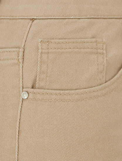 Jean taille haute coupe wide leg - Taupe - 3