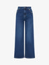 Jean wide leg à poches boutonnées - Bleu denim - 1