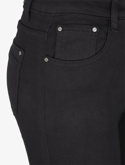 Jean slim stretch à taille haute - Noir - 3