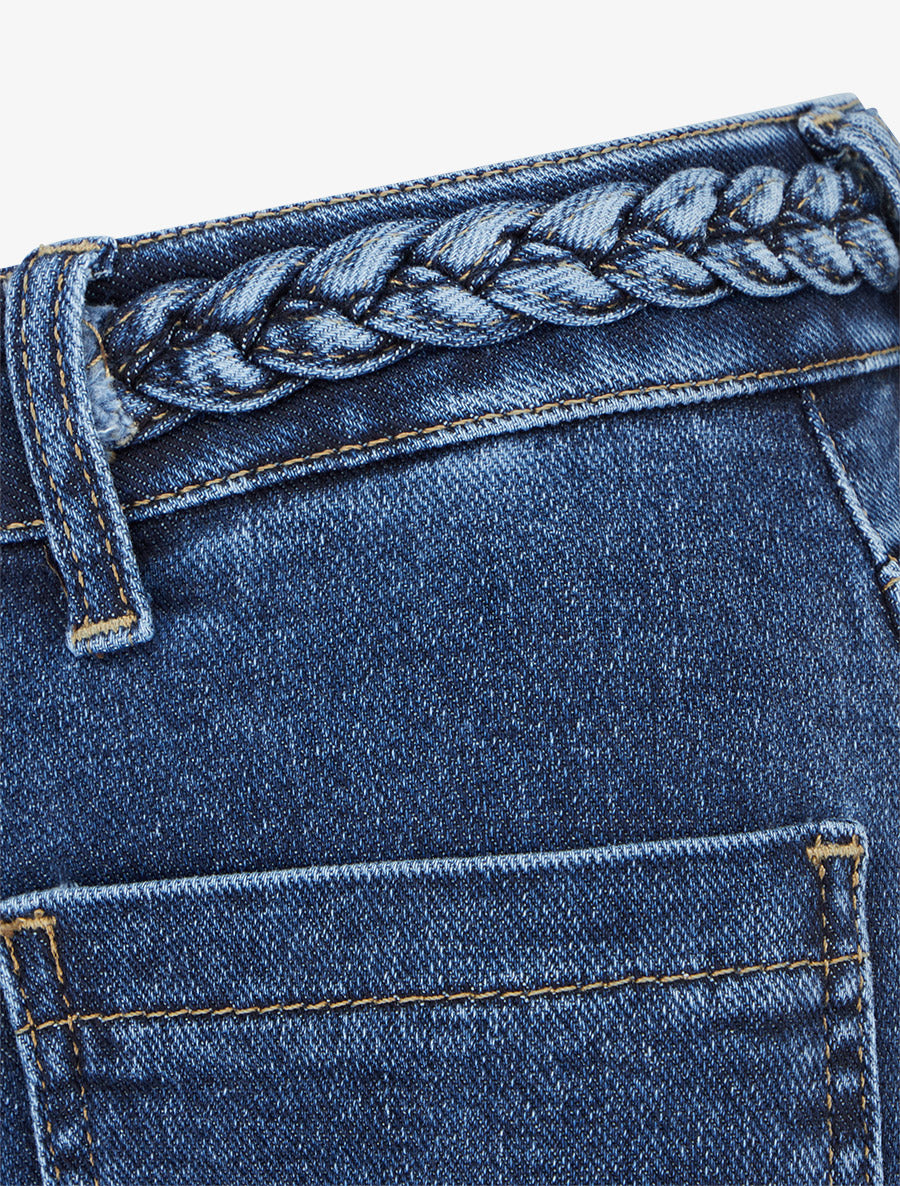 Jean droit à taille tressée - Bleu brut - 3