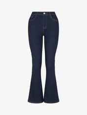 Jean flare stretch à taille haute - Bleu brut - 1