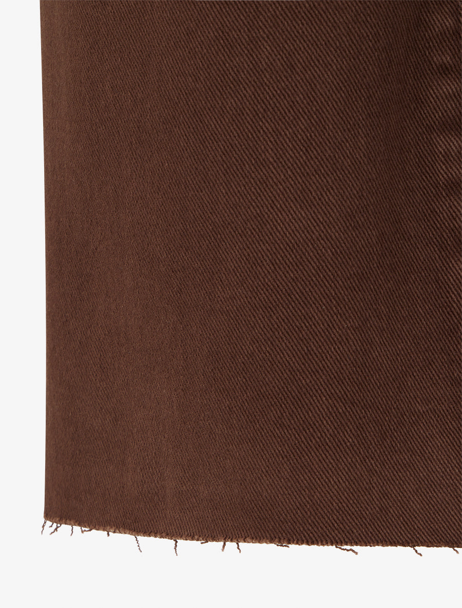 Jean droit taille haute à bords francs - Marron - 3