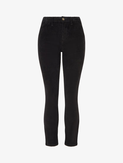 Pantalon côtelé uni - Noir - 1