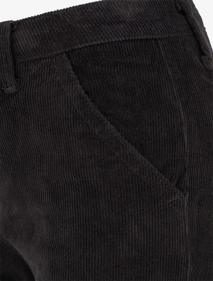 Pantalon côtelé uni - Noir - 3