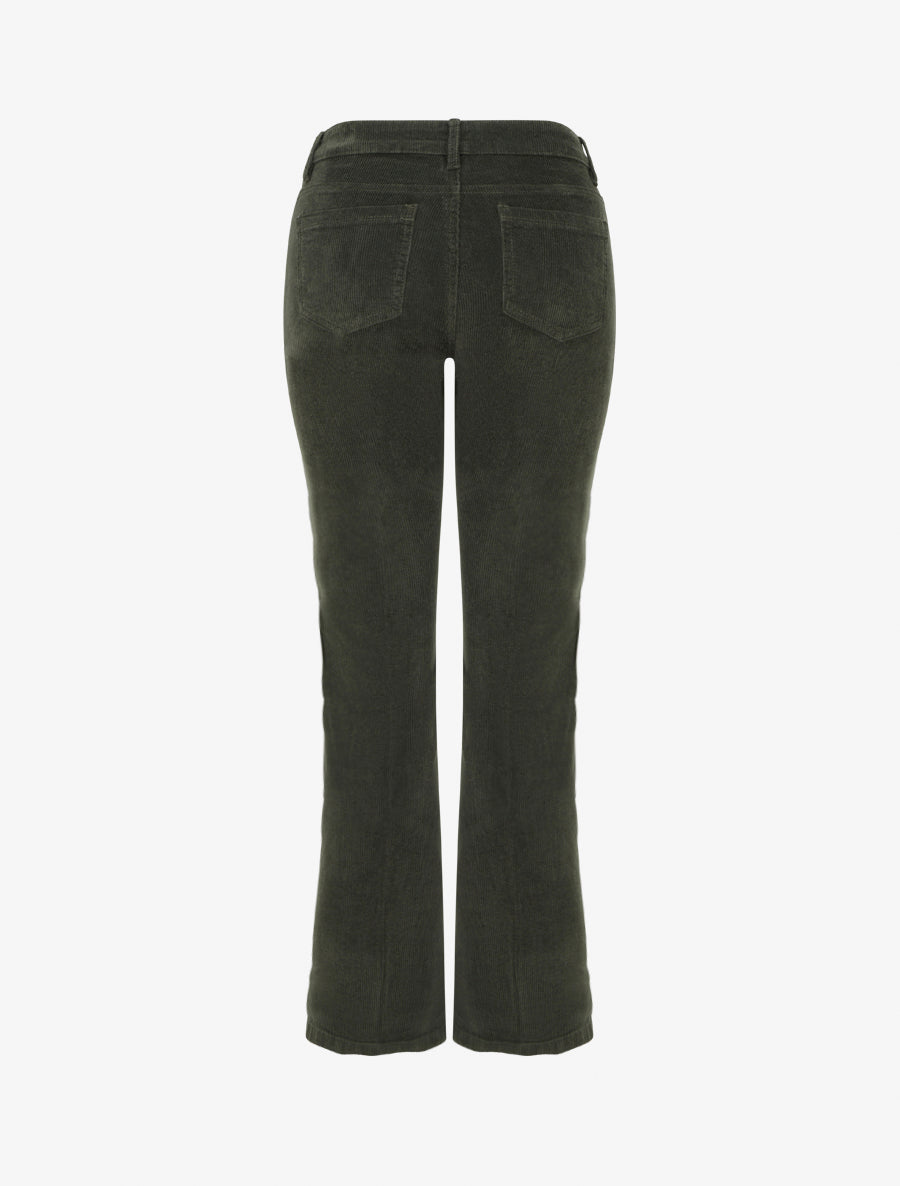 Pantalon côtelé à boutons décoratifs - Kaki - 2