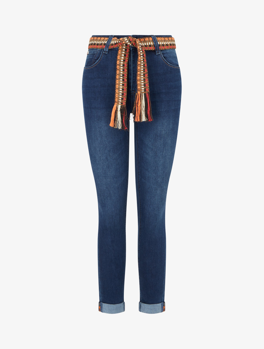 Jean à revers coupe skinny - Bleu denim - 1