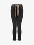 Jean à revers à détail imprimé coupe slim - Noir - 1