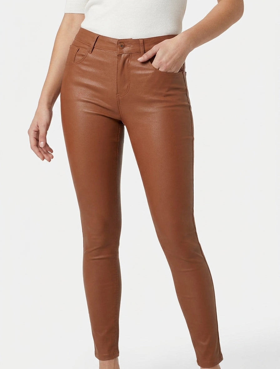 Jeans skinny effetto cerato - Ruggine