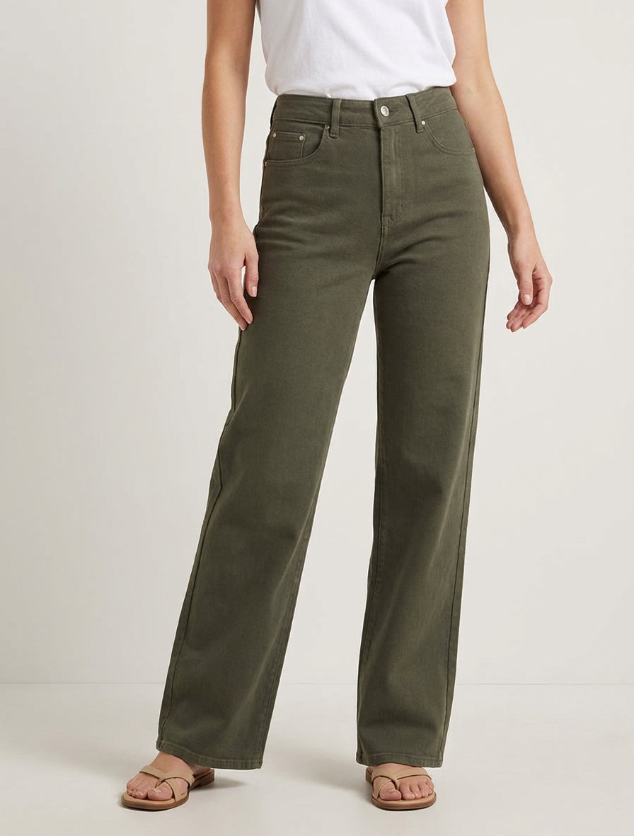 Jeans a gamba larga a vita alta uni - Cachi
