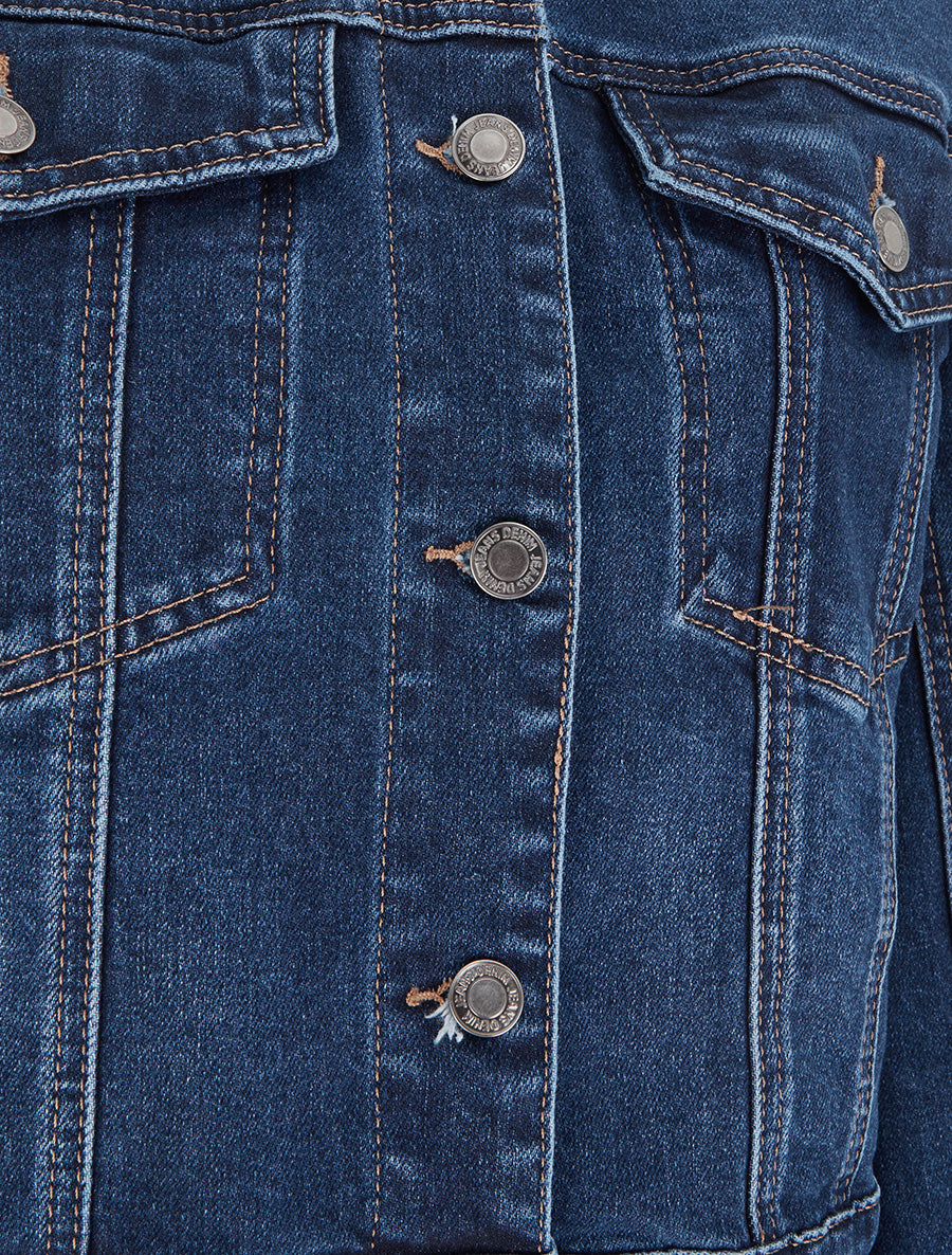 Veste en jean droite - Bleu - 3