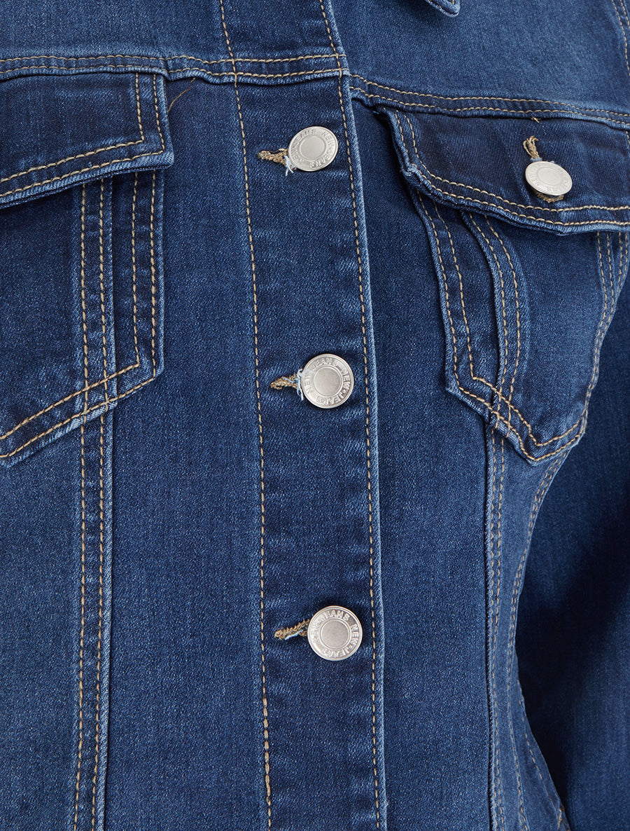 Veste en jean ajustée - Bleu - 3