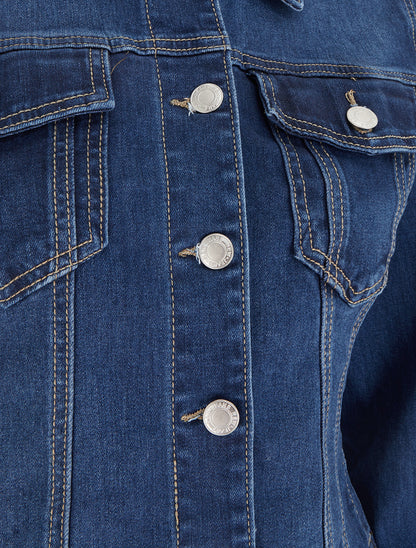 Veste en jean ajustée - Bleu - 3