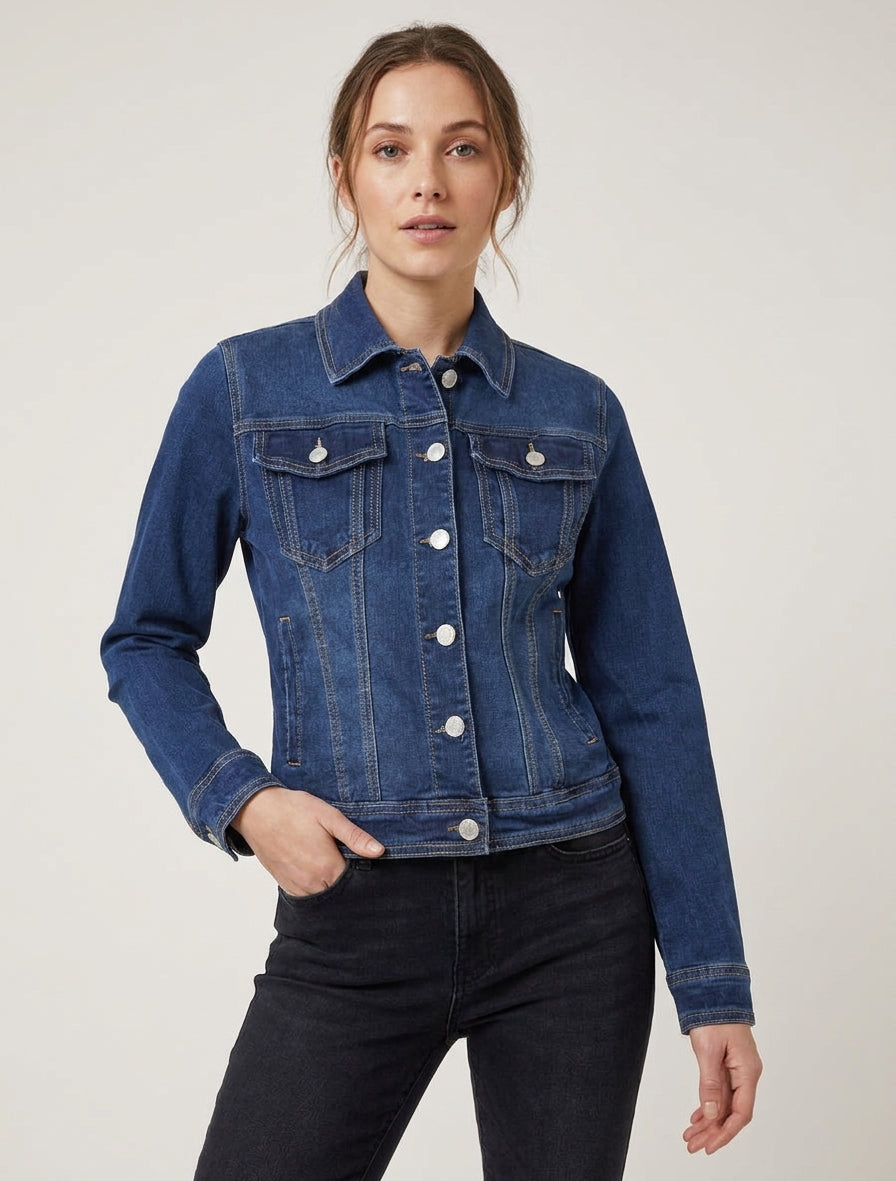 Giacca di jeans aderente - Blu