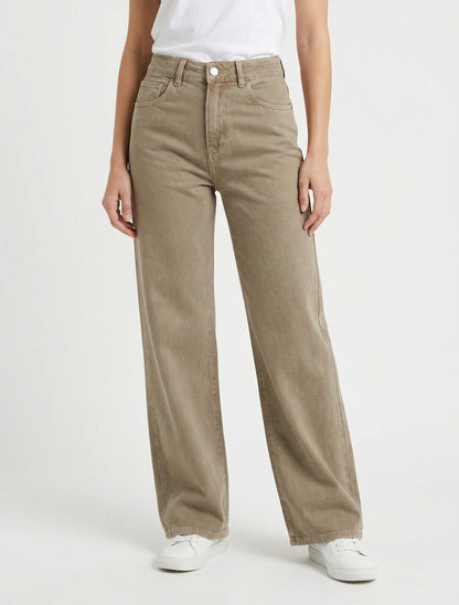 Jean a gamba larga uniti - Beige