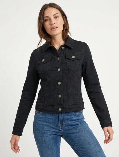 Giacca di jeans semplice taglio dritto - Nero