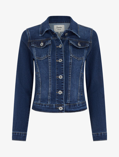 Veste en jean ajustée - Bleu - 1