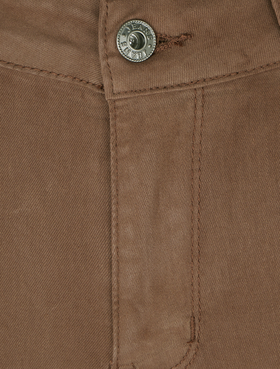 Jean à motifs sequins aux poches coupe skinny - Camel - 3