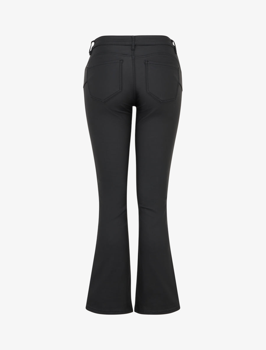 Pantalon flare enduit - Noir - 2