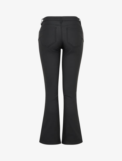 Pantalon flare enduit - Noir - 2