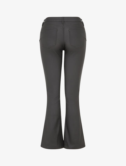 Pantalon flare enduit - Gris anthracite - 2