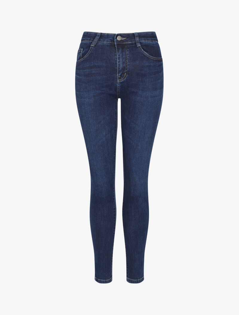 Jean slim stretch à taille haute - Bleu denim - 1